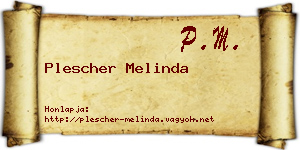 Plescher Melinda névjegykártya