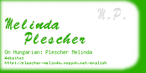 melinda plescher business card